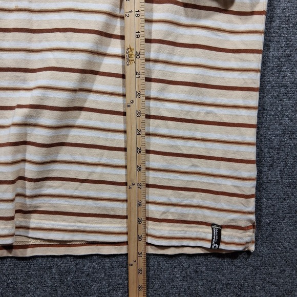 Southpole Polo Y2K Shirt Mens XL Tan Brown White Striped Pique‎ Hip Hop - Picture 10 of 12